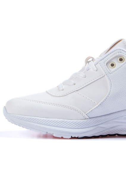 Tommy Life Beyaz Yüksek Taban Bağcıklı Suni Deri Spor Ayakkabı - 89113