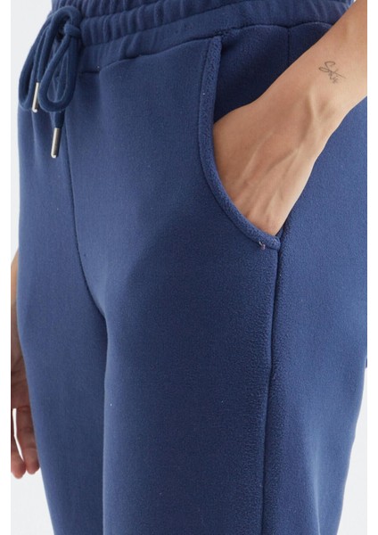 İndigo Yüksek Bel Basic Bağcıklı Jogger Polar Kadın Eşofman Alt - 94622