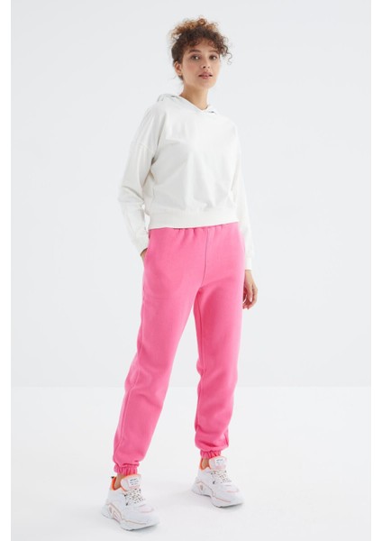 Şeker Pembe Yüksek Bel Rahat Form Basic Jogger Kadın Eşofman Alt - 94624