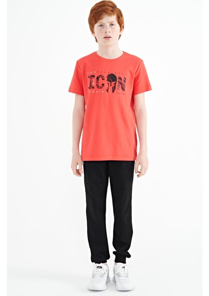 Coral Ön Yazı Nakışlı O Yaka Standart Kalıp Erkek Çocuk T-Shirt - 11118 fiyatları
