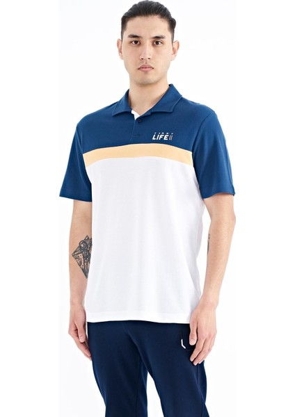 Tommy Life Beyaz Renk Geçişli Polo Yaka Standart Kalıp Erkek T-shirt - 88238