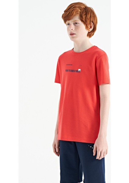 Coral Baskı Detaylı O Yaka Standart Kalıp Erkek Çocuk T-Shirt - 11117 indirimleri