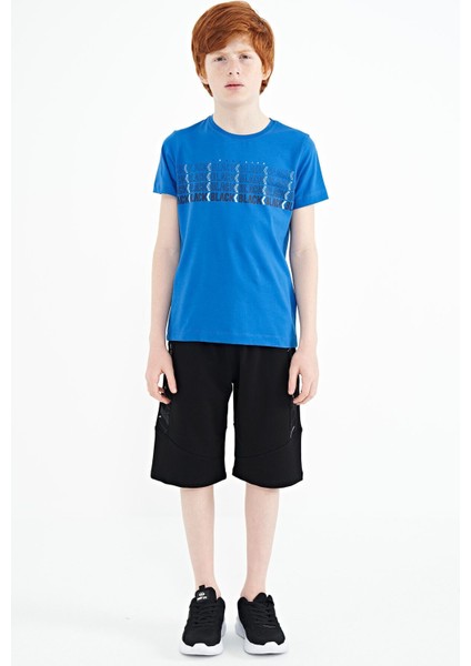 Saks Yazı Baskılı O Yaka Standart Kalıp Erkek Çocuk T-Shirt - 11149 fiyatları