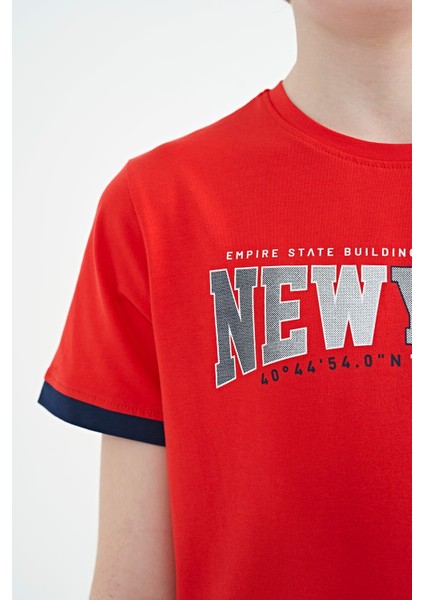 Fiesta Yazı Baskılı Standart Kalıp O Yaka Erkek Çocuk T-Shirt - 11105 indirimleri