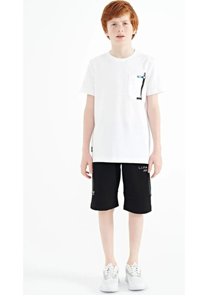 Tommy Life Beyaz Cep Detaylı O Yaka Standart Kalıp Erkek Çocuk T-Shirt - 11120 fiyatları