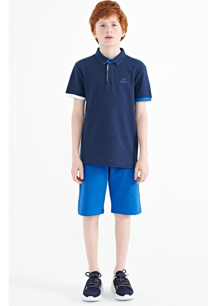 İndigo Logo Nakışlı Standart Kalıp Polo Yaka Erkek Çocuk T-Shirt - 11083