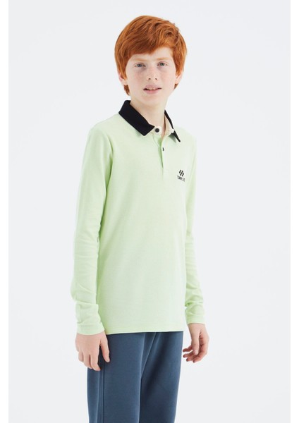 Açık Yeşil Polo Yaka Basic Erkek Çocuk T-Shirt - 11171