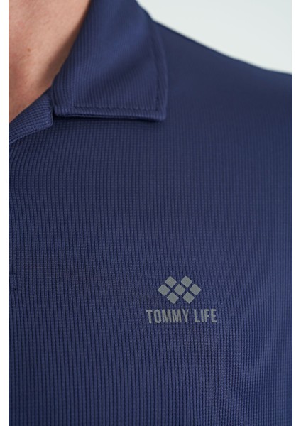 İndigo Logo Baskılı Standart Kalıp Polo Yaka Aktif Spor Erkek T-Shirt - 88252