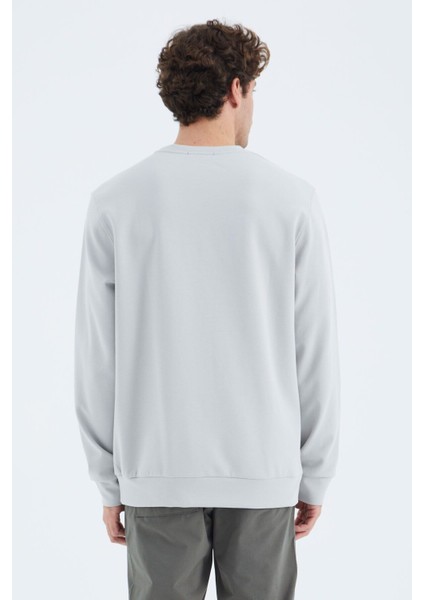 Taş O Yaka Omuz Şerit Detaylı Rahat Kalıp Erkek Sweatshirt - 88279