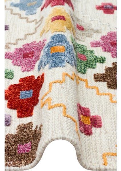 Maya Kilim Myk 03 Multy Yüksek Alçak Dokulu, Etnik Motiflere Sahip Yün Kilim modelleri
