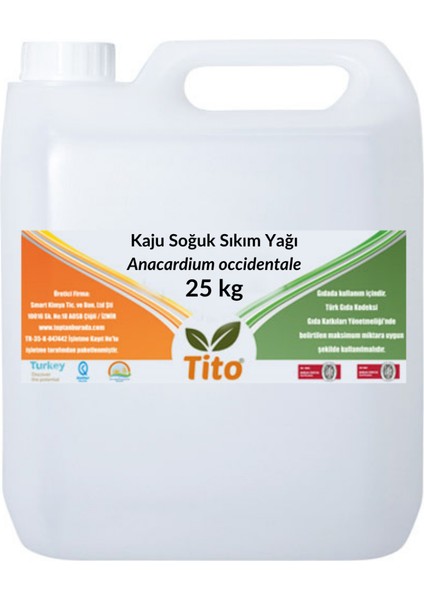 Kaju Soğuk Sıkım Yağı Anacardium Occidentale 25 kg