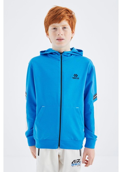 Saks Fermuarlı Erkek Çocuk Sweatshirt - 11180