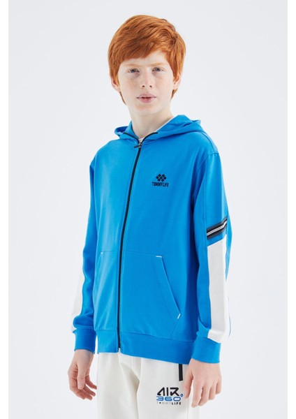 Saks Fermuarlı Erkek Çocuk Sweatshirt - 11180