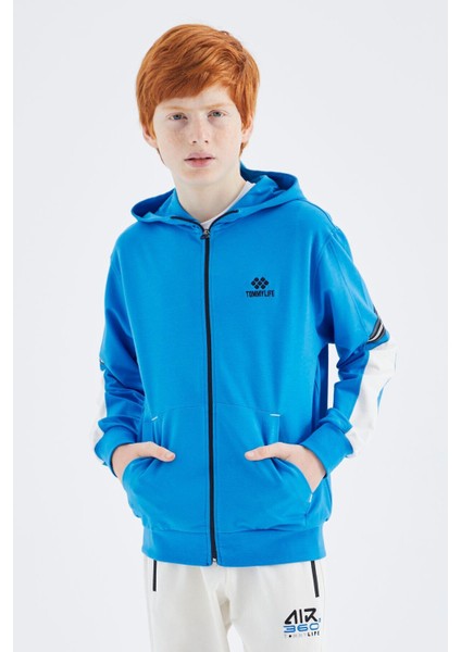 Saks Fermuarlı Erkek Çocuk Sweatshirt - 11180