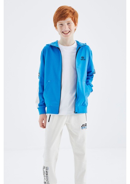Saks Fermuarlı Erkek Çocuk Sweatshirt - 11180