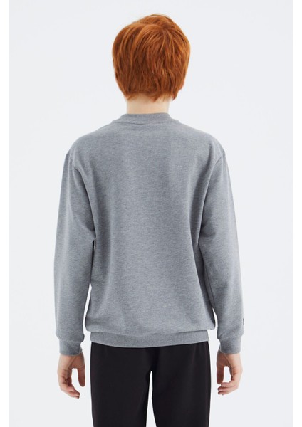 Tommy Life Gri Melanj Basic Erkek Çocuk Sweatshirt - 11173