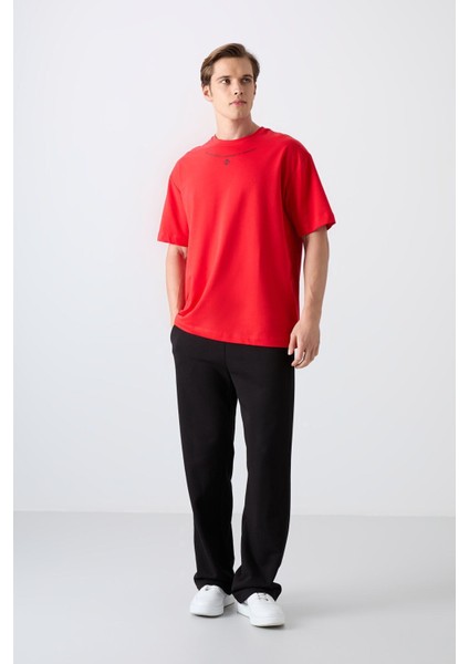 Fiesta Pamuklu Kalın Yumuşak Dokulu Oversize Fit Baskılı Erkek T-Shirt - 88343