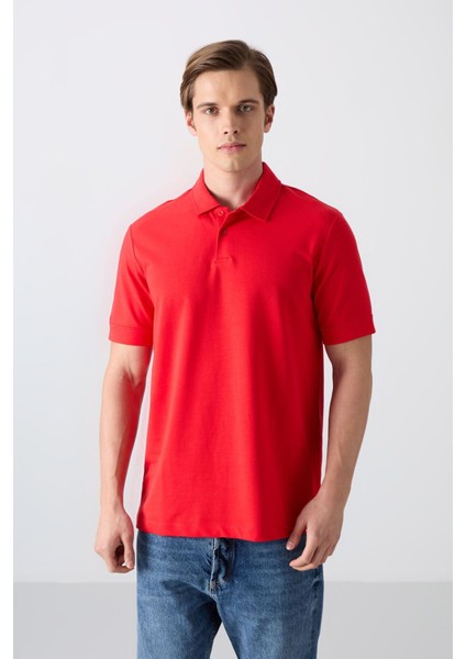 Fiesta Pamuklu Kalın Yumuşak Dokulu Standart Fit Basic Polo Yaka Erkek T-Shirt - 88351