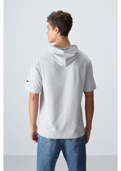 Taş Pamuklu Kalın Yumuşak Dokulu Oversize Fit Basic Erkek T-Shirt - 88352