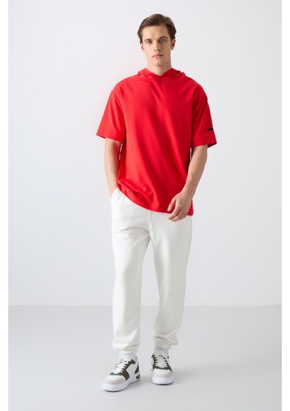 Fiesta Pamuklu Kalın Yumuşak Dokulu Oversize Fit Basic Erkek T-Shirt - 88352