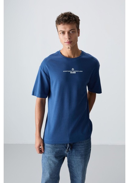 Parlament Pamuklu Kalın Yumuşak Dokulu Oversize Fit Baskılı Erkek T-Shirt - 88321