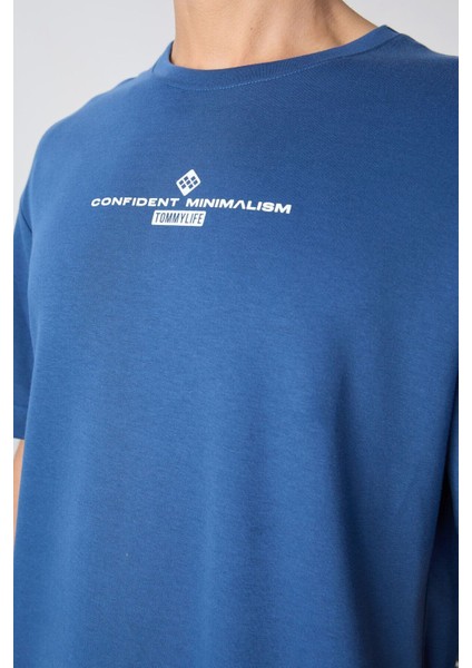 Parlament Pamuklu Kalın Yumuşak Dokulu Oversize Fit Baskılı Erkek T-Shirt - 88321
