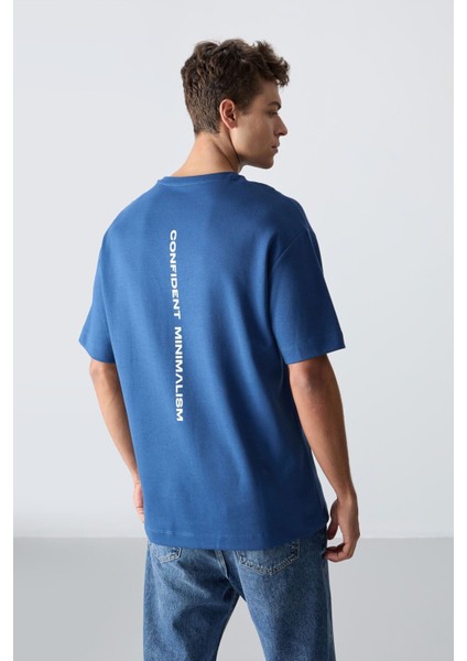 Parlament Pamuklu Kalın Yumuşak Dokulu Oversize Fit Baskılı Erkek T-Shirt - 88321