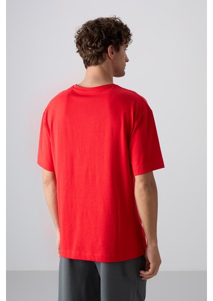 Fiesta Pamuklu Kalın Yumuşak Dokulu Oversize Fit Baskılı Erkek T-Shirt - 88329