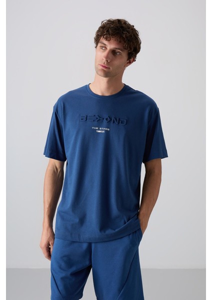 Parlament Pamuklu Kalın Yumuşak Dokulu Oversize Fit Baskılı Erkek T-Shirt - 88328