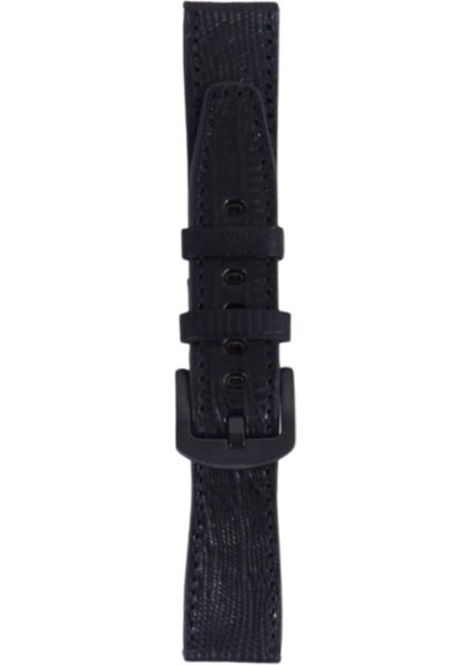 LW38-43 20 mm Hakiki Deri Iguana Siyah Kordon Siyah Toka