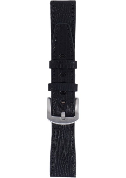 LW38-43 20 mm Hakiki Deri Iguana Siyah Kordon Silver Toka