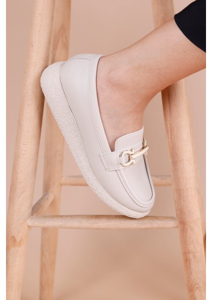 Matar Kadın Bej Loafer Ayakkabı