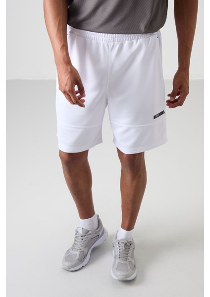 Beyaz Polyester Kalın Yumuşak Comfort Fit Erkek Şort - 81272