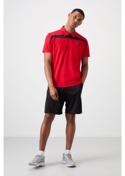 Kırmızı Polyester Nefes Alan Dokulu İnce Esnek Standart Fit Polo Yaka Erkek Performans T-Shirt - 88392 fiyatları