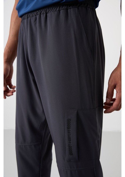 Antrasit Polyester İnce Yumuşak Comfort Fit Erkek Eşofman Alt - 82120