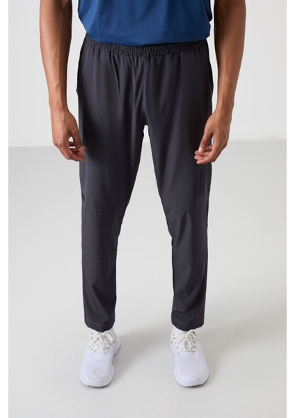 Antrasit Polyester İnce Yumuşak Comfort Fit Erkek Eşofman Alt - 82120