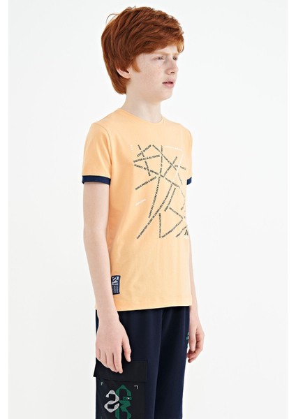 Tommy Life Kavun Içi Minimal Yazı Baskılı Standart Kalıp O Yaka Erkek Çocuk T-Shirt 11132