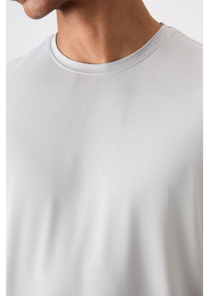 Taş Polyester Nefes Alan Dokulu İnce Esnek Standart Fit Erkek Performans T-Shirt - 88388