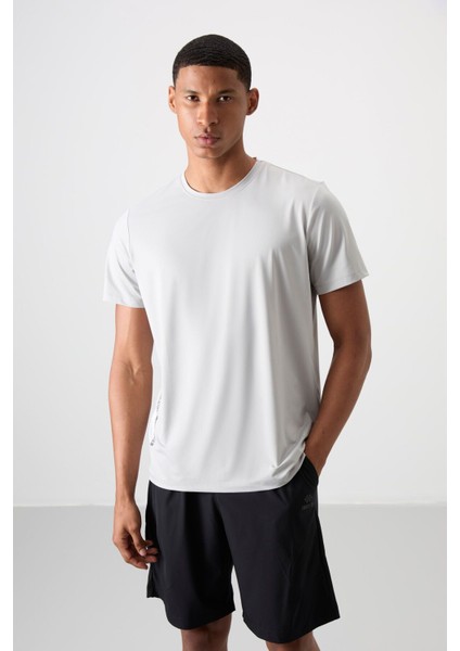 Taş Polyester Nefes Alan Dokulu İnce Esnek Standart Fit Erkek Performans T-Shirt - 88388