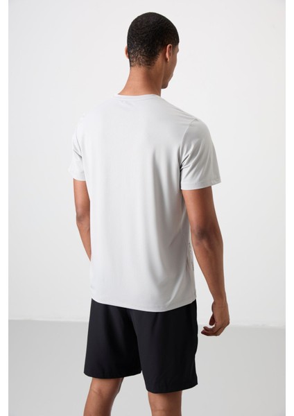 Taş Polyester Nefes Alan Dokulu İnce Esnek Standart Fit Erkek Performans T-Shirt - 88388