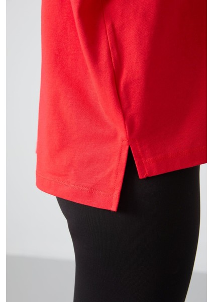 Fiesta Penye Modal Yumuşak Tuşeli Oversize Fit Basic Kadın T-Shirt- 97285