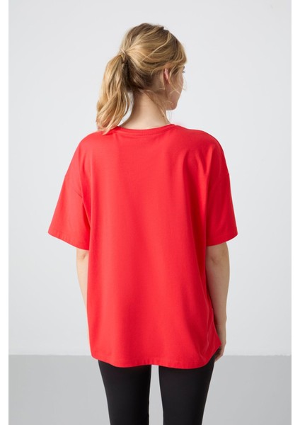 Fiesta Penye Modal Yumuşak Tuşeli Oversize Fit Basic Kadın T-Shirt- 97285