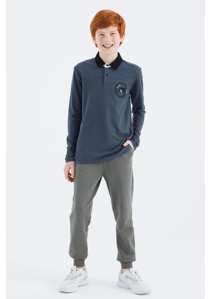 Orman Yeşili Polo Yaka Erkek Çocuk T-Shirt - 11172
