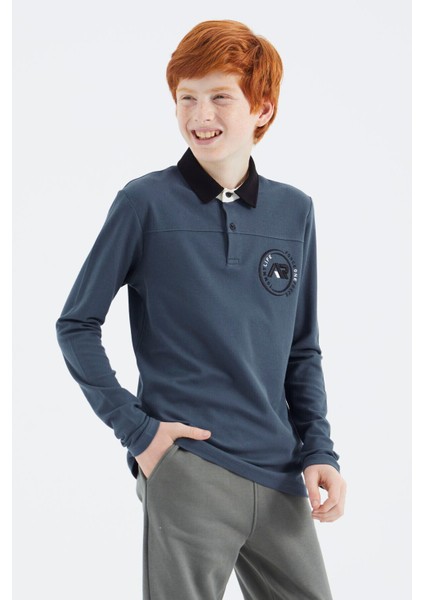 Orman Yeşili Polo Yaka Erkek Çocuk T-Shirt - 11172