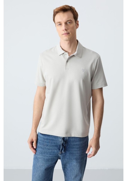 Taş Basic Göğüs Logolu Standart Kalıp Triko Polo Yaka Erkek T-Shirt - 87768