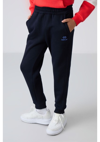 Tommy Life Lacivert Pamuklu Kalın Içi Tüylü Yumuşak Dokulu Standart Fit Nakışlı Erkek Çocuk eşofman takım - 11255