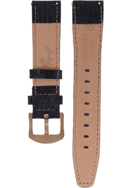 LW38-43 20 mm Hakiki Deri Iguana Siyah Kordon Gold Toka modelleri