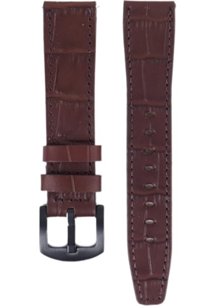 LW38-43 20 mm Hakiki Deri Kroko Kahve Kordon Siyah Toka fiyatları