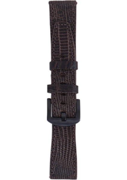 LW38-43 20 mm Hakiki Deri Iguana Kahve Kordon Siyah Toka
