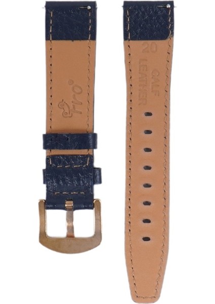 LW38-43 20 mm Hakiki Deri Floter Lacivert Kordon Gold Toka modelleri